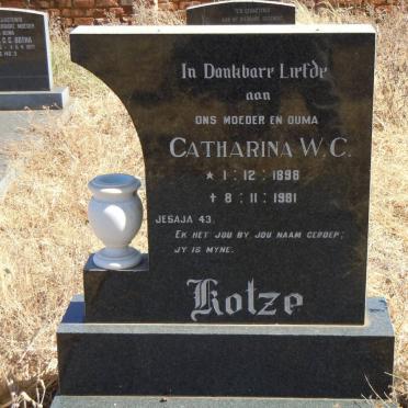 KOTZE Catharina W.C. 1898-1981