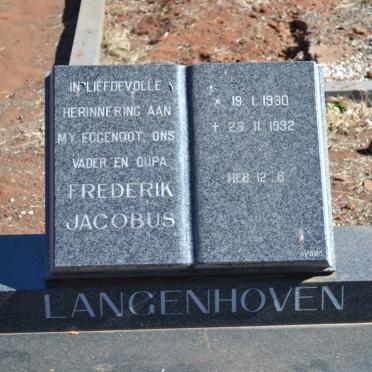 LANGENHOVEN Frederik Jacobus 1930-1992