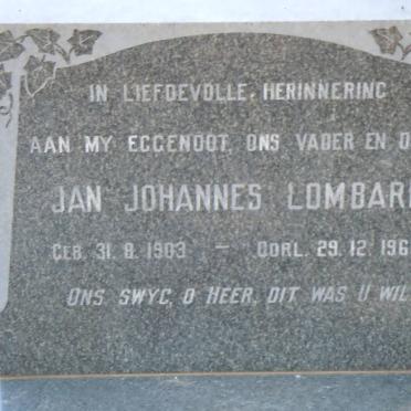 LOMBARD Jan Johannes 1903-1966