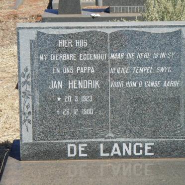 LANGE Jan Hendrik, de 1923-1980