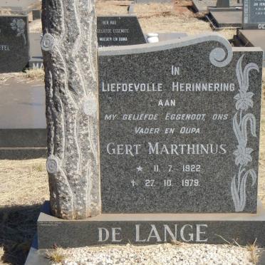 LANGE Gert Marthinus, de 1922-1979