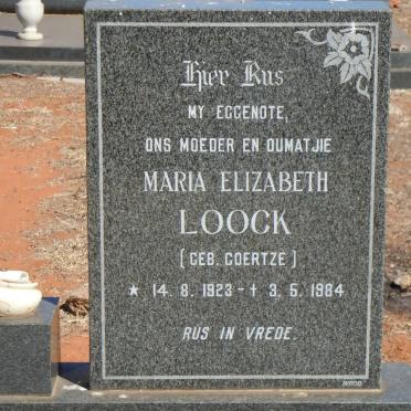 LOOCK Maria Elizabeth nee COERTZE 1923-1984