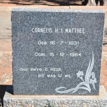 MATTHEE Cornelis H.J. 1931-1964