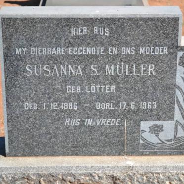 MULLER Susanna S. nee LOTTER 1886-1963