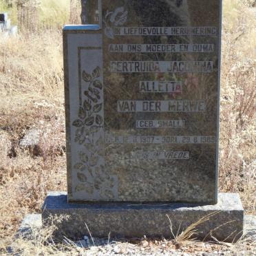 MERWE Gertruida Jacomina Alletta, van der nee SMALL 1907-1989
