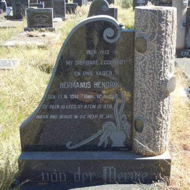 MERWE Hermanus Hendrik, van der 1912-1968