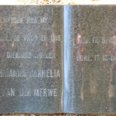 MERWE Johanna Cornelia, van der 1902-1945