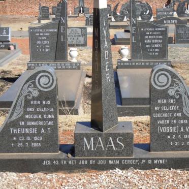 MAAS A.V.Z. 1918-1981 &amp; Theunsie A.T. 1920-2003
