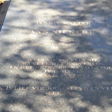 NIEKERK Jannie Walter, van 1977-2008