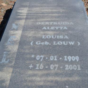 NEL Gertruida Aletta Louisa nee LOUW 1909-2001