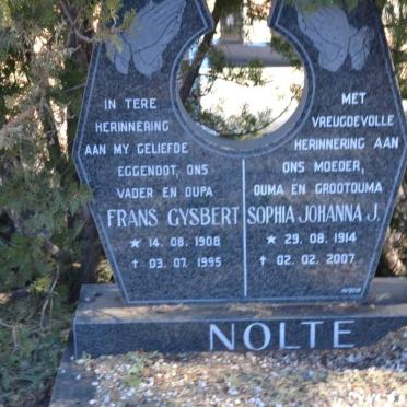 NOLTE Frans Gysbert 1908-1995 &amp; Sophia Johanna J. 1914-2007