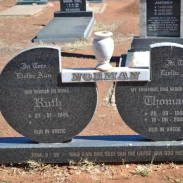 NORMAN Thomas 1942-2000 &amp; Ruth 1945-