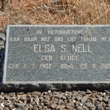 NELL Elsa S. nee KLUGE 1902-1969