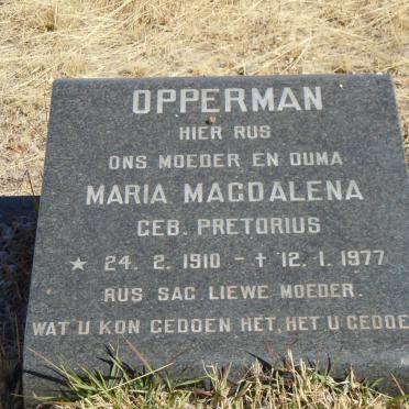 OPPERMAN Maria Magdalena nee PRETORIUS 1910-1977