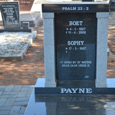 PAYNE Boet 1927-2005 &amp; Sophy 1937-