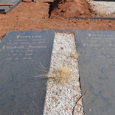 PIETERSE Phillipus Rudolph 1924-1991 &amp; Elizabeth Susanna 1923-2002