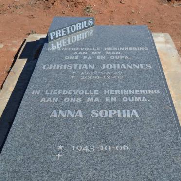 PRETORIUS Christian Johannes 1936-2009 &amp; Anna Sophia 1943-