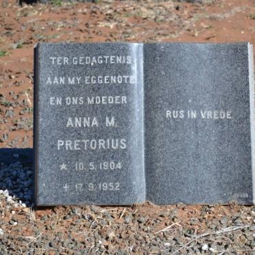 PRETORIUS Anna M. 1904-1952