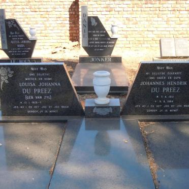 PREEZ Johannes Hendrik, du 1912-1984 &amp; Louisa Johanna VAN ZYL 1926-