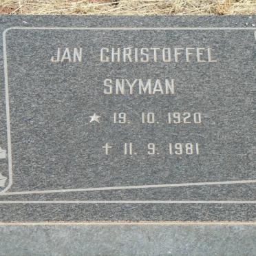 SNYMAN Jan Christoffel 1920-1981