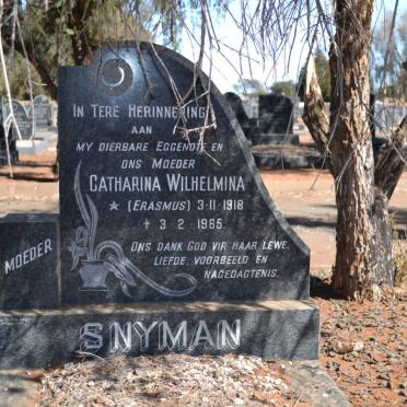 SNYMAN Catharina Wilhelmina nee ERASMUS 1918-1965
