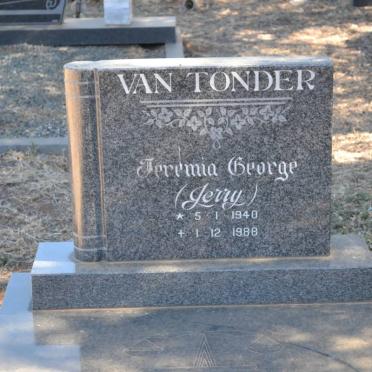 TONDER Jeremia George, van 1940-1988