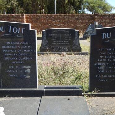 TOIT Albertus Petrus, du 1926-1973 &amp; Susanna Glaudina ROBERTS 1927-2002