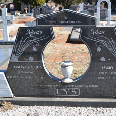UYS Daniel 1906-1989 &amp; Francina Jacoba KNIGHT 1911-1998