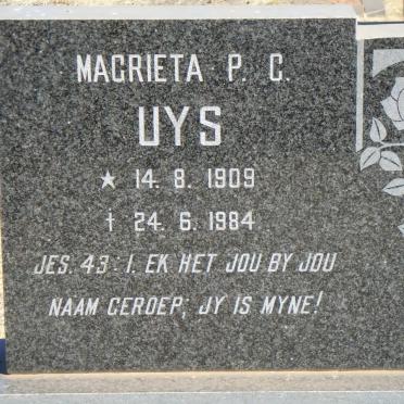 UYS Magrieta P.C. 1909-1984