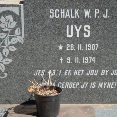 UYS Schalk W.P.J. 1907-1974