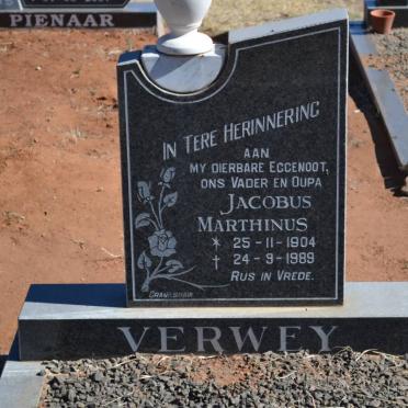 VERWEY Jacobus Marthinus 1904-1989