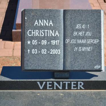 VENTER Anna Christina 1917-2003