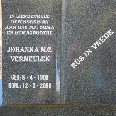 VERMEULEN Johanna M.C. 1909-2000