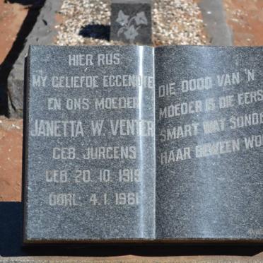 VENTER Janetta W. nee JURGENS 1919-1961
