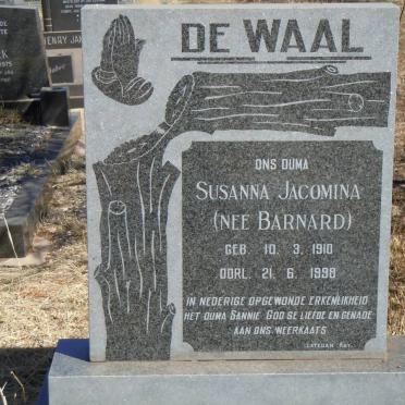 WAAL Susanna Jacomina, de nee BARNARD 1910-1998
