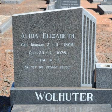 WOLHUTER Alida Elizabeth nee JORDAAN 1896-1976