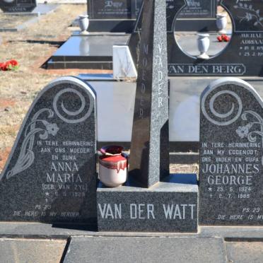 WATT Johannes George, van der 1924-1988 &amp; Anna Maria VAN ZYL 1929-