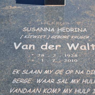WALT Susanna Hedrina nee KRUGER 1928-2010