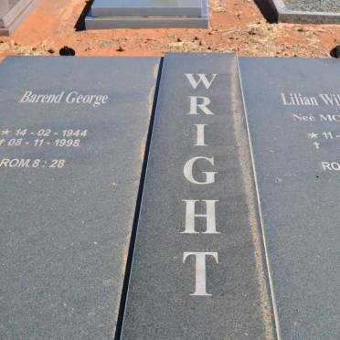 WRIGHT Barend George 1944-1998 &amp; Lilian Wilhelmina MOMBERG 1948-