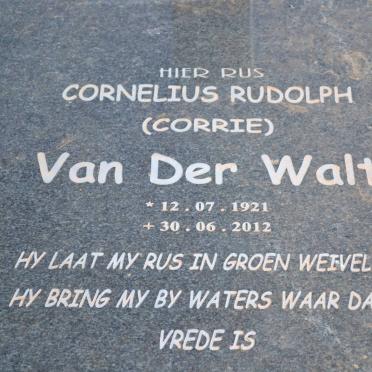 WALT Cornelius Rudolph, van der 1921-2012
