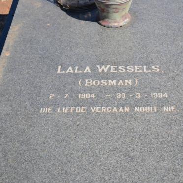 WESSELS Lala nee BOSMAN 1904-1994