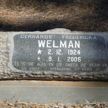 WELMAN Christiaan de Villiers 1923-1983 &amp; Gerharde Fredericka 1924-2005