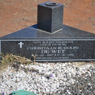 WET Christiaan Rudolph, de 1947-2002 &amp; Barendina Johanna 1947-2007