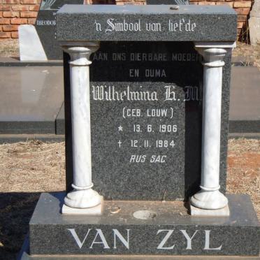 ZYL Wilhelmina H.M., van nee LOUW 1906-1984