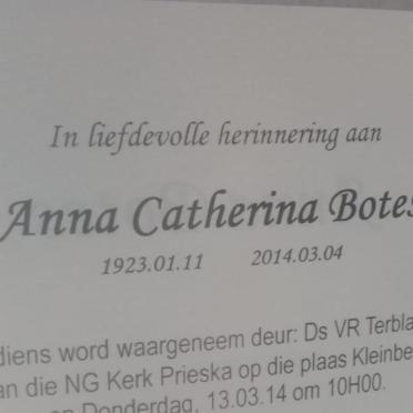 BOTES Anna Catherina 1923-2014