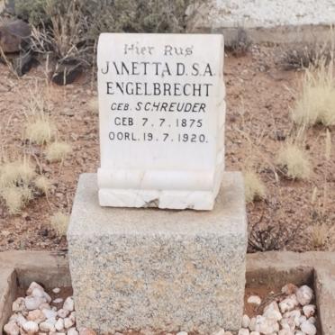 ENGELBRECHT Janetta D.S.A. nee SCHREUDER 1875-1920