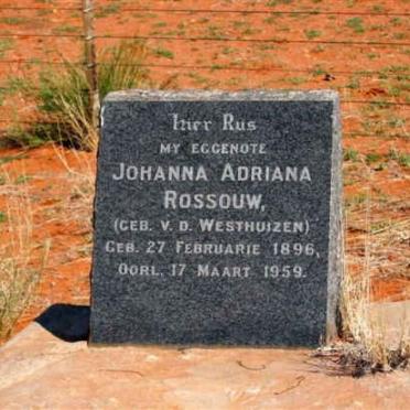 ROSSOUW Johanna Adriana nee V.D. WESTHUIZEN 1896-1959