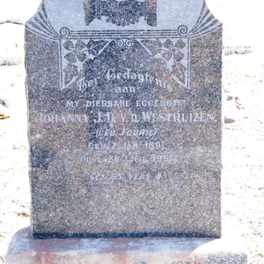 WESTHUIZEN Johanna J.D., v.d. nee FOURIE 1891-195?