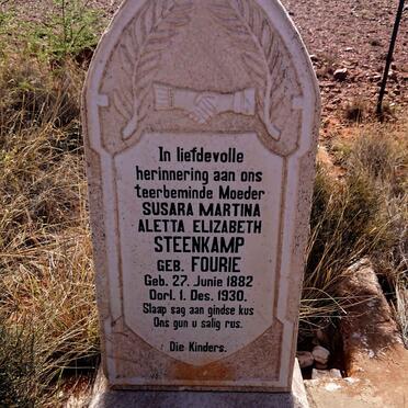 STEENKAMP Susara Martina Aletta Elizabeth nee FOURIE 1882-1930