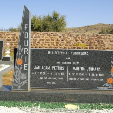 FOURIE Jan Adam Petrus 1922-1997 &amp; Martha Johanna 1916-1980